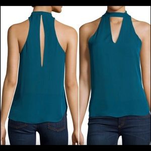 Haute Hippie Sleeveless Silk Keyhole Blouse M